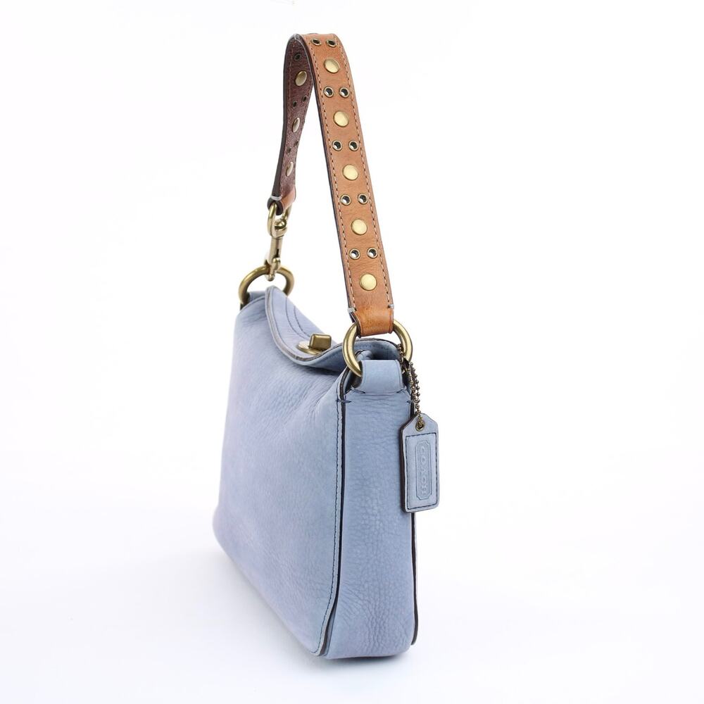 Authentic Coach Y2K Vintage Dusty Blue Suede Bag - Picture 3 of 7